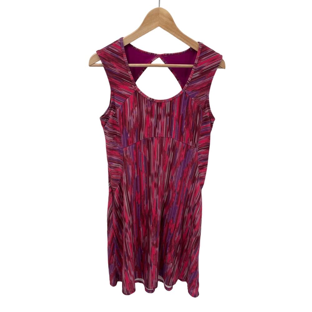 prAna Pink Spacedye Calico Dress with Built-In Bra // S
